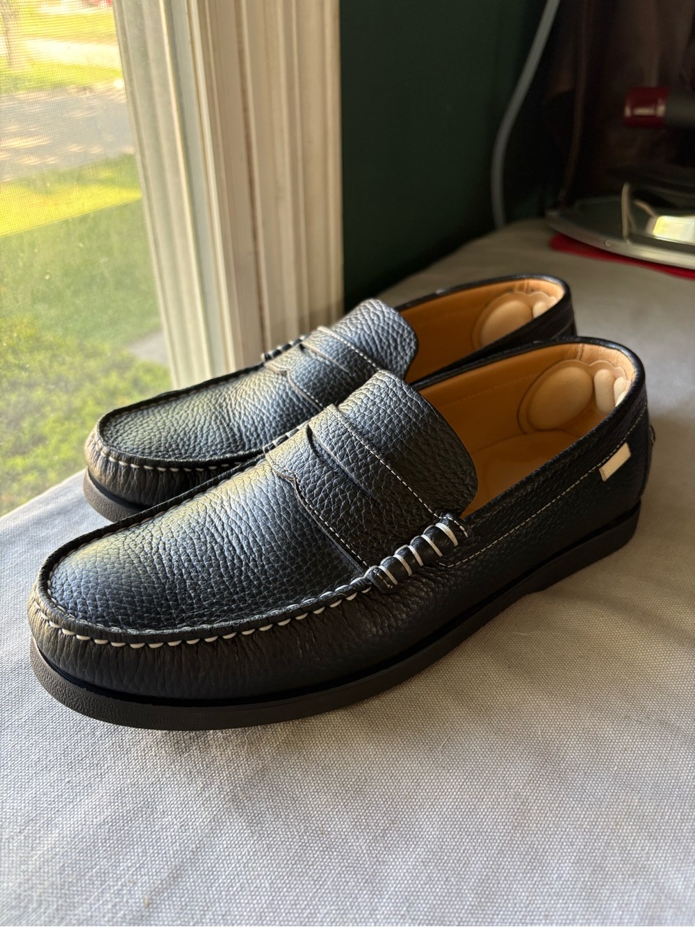 Oliver Cabell Men's Black Leather Penny Loafers Size 7